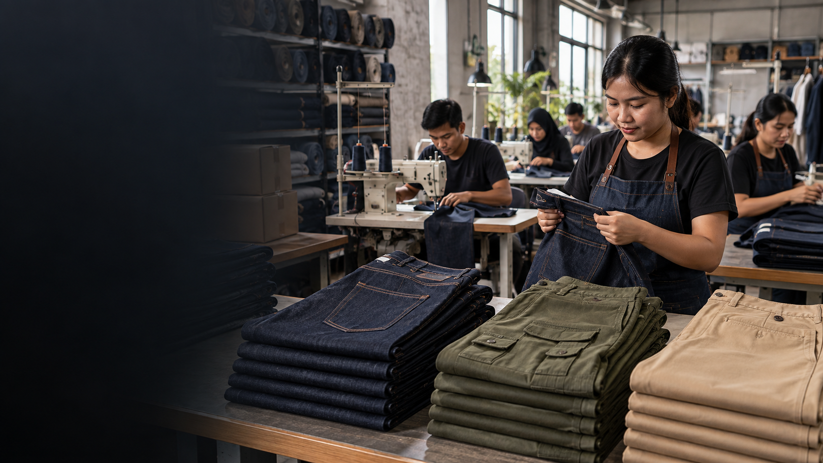 Proses produksi celana di MARFLY INDUSTRIES